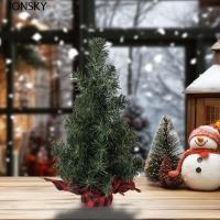 ราคา IONSKY เครื่องประดับต้นคริสต์มาส,มินิต้นคริสต์มาสขนาดเล็กเหมือนจริง,งานฝีมือ DIY ประณีตพลาสติกต้นสนคริสต์มาสเครื่องประดับเทศกาลวันหยุด (47751901817)