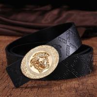 ราคา เข็มขัดหนัง Versaces สีดําหรูหราสําหรับบุรุษ (23869003335)