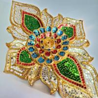 ราคา ไม้แกะสลัก ไม้แกะสลักติดผนัง ลายประจำยามทองเปลว ติดกระจกสี Size ใหญ่ ขนาด 29x46 ซม. ของตกแต่งผนัง เพดาน ประตู งานฝีมือ (15023165036)