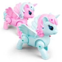 ราคา ตุ๊กตาม้ายูนิคอร์น ตุ๊กตาม้าสายจูงไฟฟ้าเปล่งแสงยูนิคอร์นพร้อมสายจูงดนตรีสัตว์เดินจูงม้าสายจูงหมูของเล่นสำหรับเด็ก (20744595801)