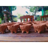 ราคา กระถางดินเผา 4 ขา กว้าง4นิ้ว*สูง2.5นิ้ว กระถางแฮนด์เมด (10105325628)