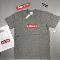 ราคา Original Supreme แฟชั่น Unisex เสื้อยืดคลาสสิกพิมพ์ลายโลโก้สีเทา (1943605179)