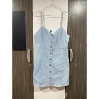 ราคา เดรสยีนส์ฟอกซีด สายเดี่ยว กระดุมหน้า ทรงสวย สายปรับระดับไม่ได้ มือสอง สภาพดี (26628505607)