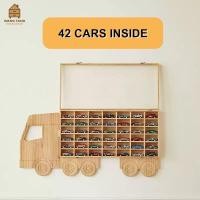 ราคา ชั้นวางโชว์โมเดลรถเหล็กขนาด 1:64 42 ช่องรูปรถบรรทุกแบบติดผนังงานไม้ (24787393559)