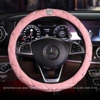 ราคา ที่หุ้มพวงมาลัยรถยนต์คริสตัลสีชมพูแป้งหรูหราน่ารักสําหรับผู้หญิง (43205946663)