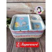 ราคา ถาดหลุม 3 ช่อง เมลามีน ซุปเปอร์แวร์ 10.5นิ้ว มีหลายลาย #ร้านรุ้งจิปาถะ (1863964666)