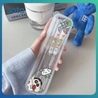 ราคา ♫ สินค้าการ์ตูนเครยอนชินจัง ช้อนส้อมสแตนเลส ลายการ์ตูน ชุดช้อนส้อมเด็ก (26692147077)