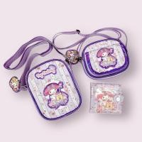 ราคา My Melody กระเป๋าสะพายเด็ก กระเป๋าห้อยคอ กระเป๋าสตางค์ มายเมโลดี้ ม่วง (26068986500)
