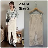 ราคา ZARA กระโปรงยาวผ้าลูกฟูกมือสองของแท้ (25695622698)