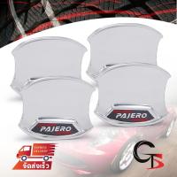 ราคา เบ้ารองมือเปิดประตู โลโก้แดง 4 ชิ้น 4ประตู สีโครเมี่ยม สำหรับ Mitsubishi Pajero Sport Montero Sport ปี 2005-2019 (7322612918)