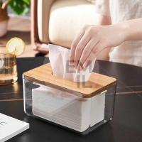 ราคา ⭐กล่องใส่ทิชชูพลาสติกใส กล่องใส่ทิชชู่มินิมอล กล่องใส่ทิชชูฝาไม้ (28281109913)