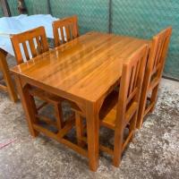 ราคา โต๊ะอาหาร4 ที่นั่งไม้สักแท้100%((ส่งฟรียกเว้นภาคใต้มีค่าจัดส่ง) (5514440043)