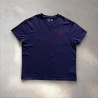 ราคา ส่งต่อเสื้อยืดคอวีสีกรมปักม้าแดง Polo Ralph Lauren (size L) อก46/ยาว28 มือสองสภาพใหม่ (42309214906)