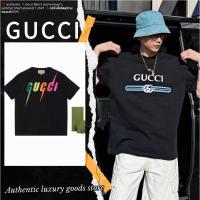 ราคา ♞,♘,♙ authentic Gucci Men's and women's summer short-sleeved T-shirt กุชชี่ เสื้อยืดผู้ชาย/ของแท้1 (43156819034)
