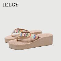 ราคา รองเท้าแตะแบบรัดข้อ อิลกี้ ส้นเตารีดแฟชั่นสำหรับสตรี (52302275309)