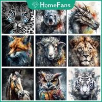 ราคา 【HF】ภาพวาดปักเพชร พลอยเทียม ทรงกลม ลายสิงโต โคอาล่า เสือ 5D DIY (25416818538)