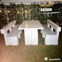 ราคา ชุดโต๊ะสนาม รุ่น Montri2023 รองรับได้ 6-8 ท่าน เก้าอี้เป็นพนักพิงนั่งสบาย วัสดุเป็นปูนแผ่นเสริมเหล็ก สีขาวสบายตา (16592209026)