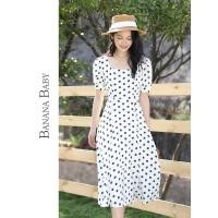 ราคา BANANA BABY ชุดกระโปรงทรงสแควร์คอลายดอกไม้ สไตล์ใหม่ฤดูร้อน คุณภาพ.High-End ขนาดกลาง S (43669295541)