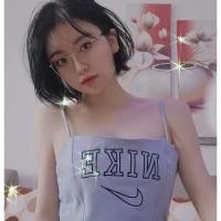 ราคา [ พร้อมส่ง ] NIKE DIY งานเสื้อครอปไนกี้สไตล์ รีเมค ด้านหลังสานเชือก สีฟ้า (7353565689)