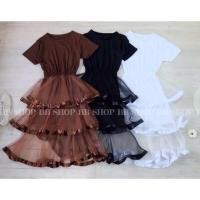 ราคา เดรสแต่งระบายผ้ามุ้ง 3 ชั้น (646205985)