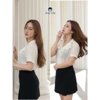 ราคา เสื้อเชิ้ตสีขาว แขนสั้น สไตล์เกาหลี ชุดทำงานแฟชั่น (51751546149)
