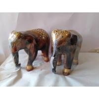 ราคา ช้างไม้แกะสลัก ช้างมงคลแกะสลักลงทอง ช้างคู่เสริมฮวงจุ้ย ช้างแก้บน ขนาดสูง 8 นื้ว (4340319950)