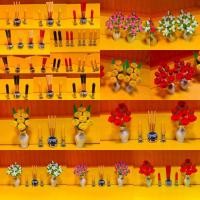 ราคา ธูปเทียนดินปั้นจิ๋ว / แจกันดอกไม้จิ๋วราคา/1คู่ (ดอกบัว/กุหลาบ/ดาวเรือง) (6761299761)