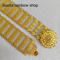 ราคา เข็มขัดชุดไทย หัวเข็มขัดดอกพิกุล ความยาว 38 นิ้ว (42862781395)