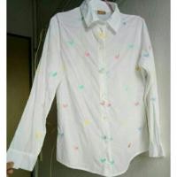 ราคา เสื้อเชิ้ตสีขาวปักลายหัวใจ/มือสอง (733921213)