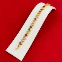 ราคา สร้อยทองปลอม สร้อยข้อมือพลอยสีนพเก้า ตัวเรือนสีทอง เครื่องประดับพลอย สร้อยข้อมือแฟชั่น ความยาว 7 นิ้ว ทองชุบ (27105539868)