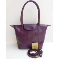 ราคา กระเป๋าหนังแท้ ทรง longchamp size S สีม่วง หูยาว มีสายสะพายยาว ใหม่ (62385700)