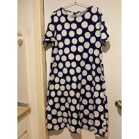 ราคา ชุดกระโปรง uniqlo x marimekko ลายจุดขาว พื้นน้ำเงิน แท้ (17396747668)