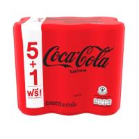 ราคา โค้ก ซีโร่ เครื่องดื่มน้ำอัดลม 325 มล. x 6 กระป๋อง Coke Zero Soft drink 325 ml. X 6 cans (3747946307)