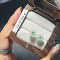 ราคา Jade A ต่างหูหยกสีฟ้าอ่อน กระดุมเงิน S925 (41923127642)