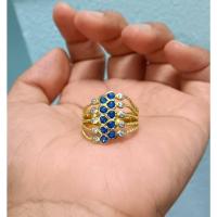 ราคา แหวนพลอยทองเหลือง แหวนพลอยสีประจำวันตัวเรือนทองเหลืองแท้ งานไม่ลอก (BR-16) (25419919321)