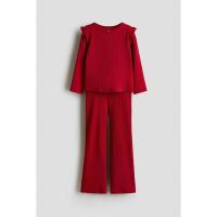 ราคา H&M(เอชแอนด์เอ็ม) ชุดผ้าฝ้ายริบ 2 ชิ้น Girls 2-piece ribbed cotton set 1295718_2 (40073173072)