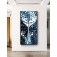 ราคา ภาพวาดสีน้ํามันดิจิตอลทําเองระบายสีภาพวาดปลาวาฬสีฟ้ามือวาดบรรจุภาพวาดสีน้ํามันห้องนั่งเล่นทางเข้าภาพวาดตกแต่งขนาดใหญ่ (53752750034)