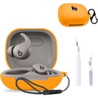 ราคา สําหรับ Beats Powerbeats Fit Case Cover,NOUKAJU หูฟังฝาครอบป้องกัน (พร้อมคาราบิเนอร์ + เชือกเส้นเล็ก + ปากกาทําความสะอาด) Drop-Proof,Scratch-Case สําหรับ Beats Powerbeats Fit Earbuds (สีส้ม) (50152617