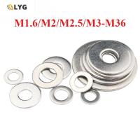 ราคา แหวนอีแปะ แหวนรอง น็อตสกรู สแตนเลส 304 / Flat Washer Stainless Screw M1.6/M2/M2.5/M3/M4/M5/M6/M8/M10/M12/M14/M16/M18/M20/M22/M24/M27/M30/M33/M36 (29014124443)