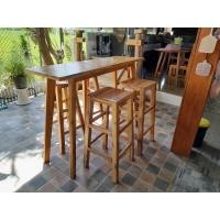 ราคา ชุดโต๊ะบาร์ พร้อมเก้าอี้ 4 ตัว งานไม้สักทั้งชุด (22573798265)