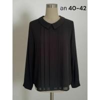 ราคา เสื้อชีฟองญี่ปุ่น แขนยาวสีดำ (43026081459)