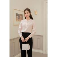 ราคา เสื้อเชิ้ตผู้หญิง Dan Chau 6136 แขนยาว 2 สี ขาว และ ชมพูอ่อน ไซส์ SML XL 2XL (41050648359)