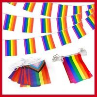 ราคา ธงราว LGBT ธงราวสายรุ้ง ยาว 5.5 เมตร ธง 20 ผืน ขนาด 14x21cm Rainbow flag (20281303723)