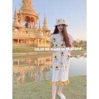 ราคา ชุดพื้นเมืองล้านนา ชุดพื้นเมืองปักมือ ผ้าฝ้ายปักดอกทานตะวัน Lanna dress ชุดพื้นเมืองประยุกต์ ชุดเที่ยวเหนือ (5261674032)