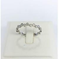 ราคา แหวนพลอยขาวรอบวง แหวนเงินแท้ 92.5% ชุบทองคำขาว แหวนทรงหยักพลอยขาว (18435704984)