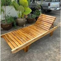ราคา Sukthongแพร่ เตียงชายหาดไม้สักเเท้เกรดA 70x190สูง30CM. สีสักธรรมชาติเคลือบเงา SUKP-498 (19593915782)