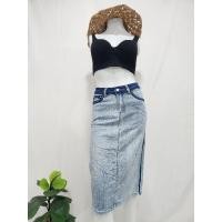ราคา ผ้ายีนส์ยืด สีทูโทน เอว 26"-28" กระโปรงยีนส์มือสอง ทรงสอบ ผ่าหลัง วินเทจ นำเข้าเกาหลี จีน (29012119722)