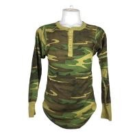 ราคา Long john เสื้อยืดผ้าถัก ลายทหาร 3 กระดุมหน้า Made in Usa (20851867336)