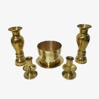 ราคา ชุดsetกระถางธูปทองเหลือง 4 นิ้วจานรอง เชิงเทียนจาน สูง 3 นิ้ว แจกันทองเหลืองทรงเก่า ุ7 นิ้ว (8967759042)