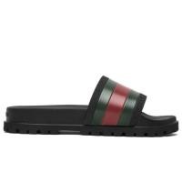 ราคา Gucci Rubber Web Slide Black (14808789189)
